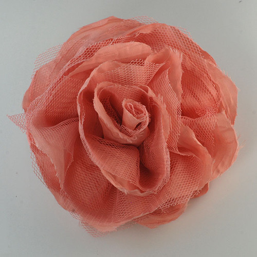 FR117201-Pink Fabric Flower Pin