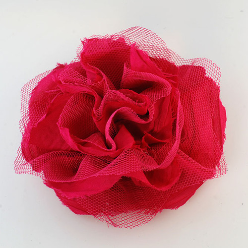 FR117201-Fuchsia Fabric Flower Pin
