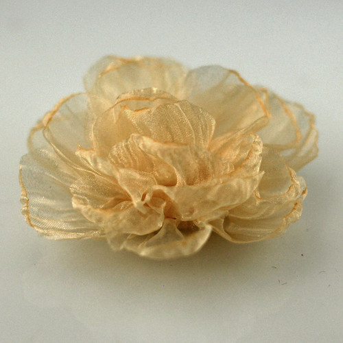 FR194106-Polyester Fabric Flower-Lt Yellow