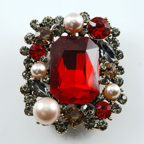 Fashion Brooch-BH8957-Red