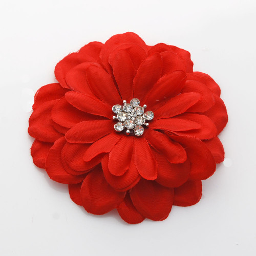 FR191108-Red Satin Flower Pin