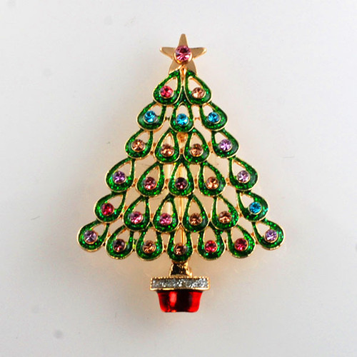 Christmas Tree Brooch -BH8514-Special Order-10% down Payment for 40 pieces brooch
