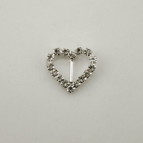 Tiny Heart Crystal Buckle with Center Bar