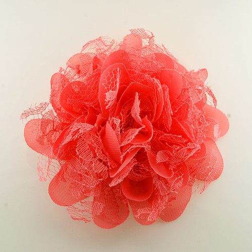 FR192080-Coral Organza Lace Flower