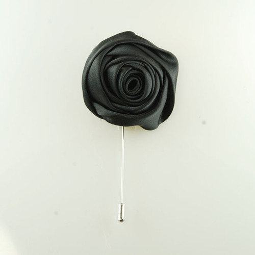 MP4008-Black Rosette Lapel Pin