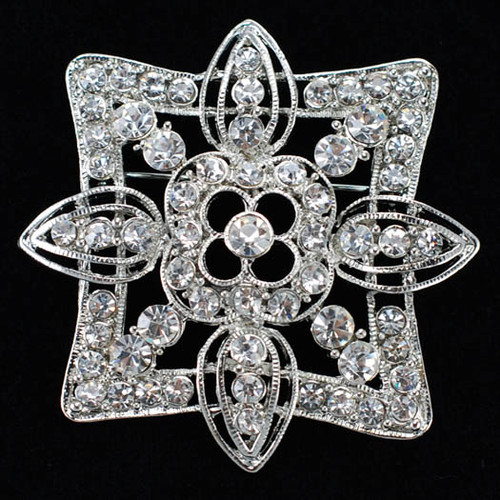 Wedding Brooch-BH9318-clear rhinestone