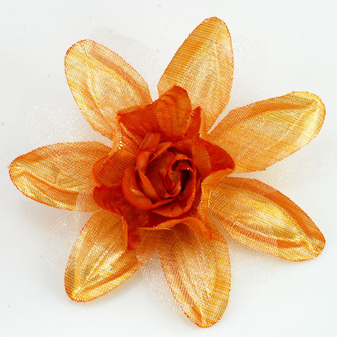 FR106305- Lt Orange Flower Pin For Dresses