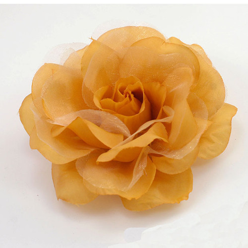 FR106509-Gold Organza Rose Flower