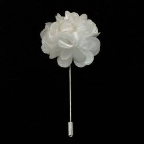 MP3036-White Lapel Pin Flower