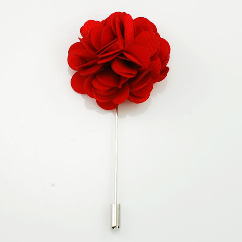 MP3039-Red Lapel Pin Flower