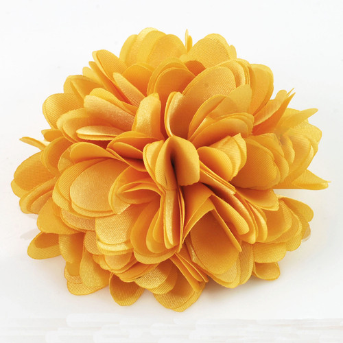 FR191003-Yellow gold Satin Flower Pin