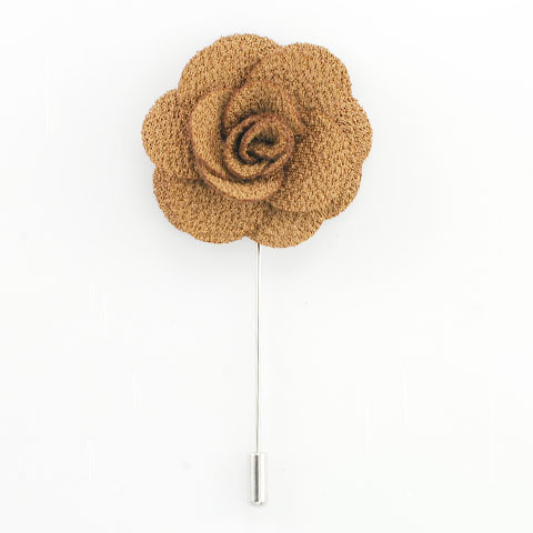 MP6332-Light Brown Flower Lapel Pin