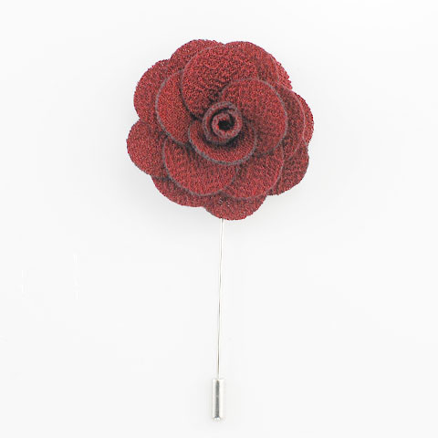 MP6337-Burgundy Flower Lapel Pin