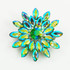 Flower Brooch in AB Green Color