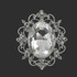 Oval Brooch with Clear Oval Rhinestone