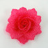 FR107303-fabric flower with white polka dotted tulle in Fuchsia