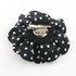 FR117117--White Polka Dot on Black Fabric Flower