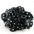 FR117117--White Polka Dot on Black Fabric Flower