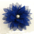 FR177203 Navy Blue Chiffon Flower with Center Pearl
