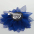 FR177203 Navy Blue Chiffon Flower with Center Pearl