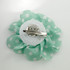 FR177193-White Polka dot on Sage Green Fabric Flower