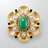 Antique Brooch in Jade Green and Pearls