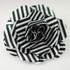 Black White Striped Flower Pin