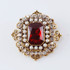 Antique Brooch in Ruby Red