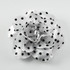 FR117114 Black Polka Dot on White Fabric Flower (4-1/4 inches)