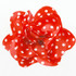FR117111 White Polka Dot on Red Fabric Flower (4-1/4 inches)