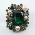 Fashion Brooch-BH8957-Green