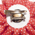 FR192073-Red Polka Dot Fabric Flower Pin