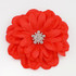 Red Satin Flower Pin