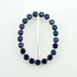 Oval Deep Blue Crystal Rhinestone Buckle