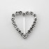 Heart Crystal Buckle with Center Bar for ribbon
