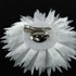 FR991205-White Fashion Fabric Flower Pin