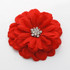 Red Satin Flower pin