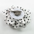 FR117116-Black Polka Dot on White Fabric Flower (5 inches)