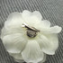 FR106508-Light Cream Organza Flower Pin