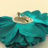 FR191007-Teal Satin Flower Pin