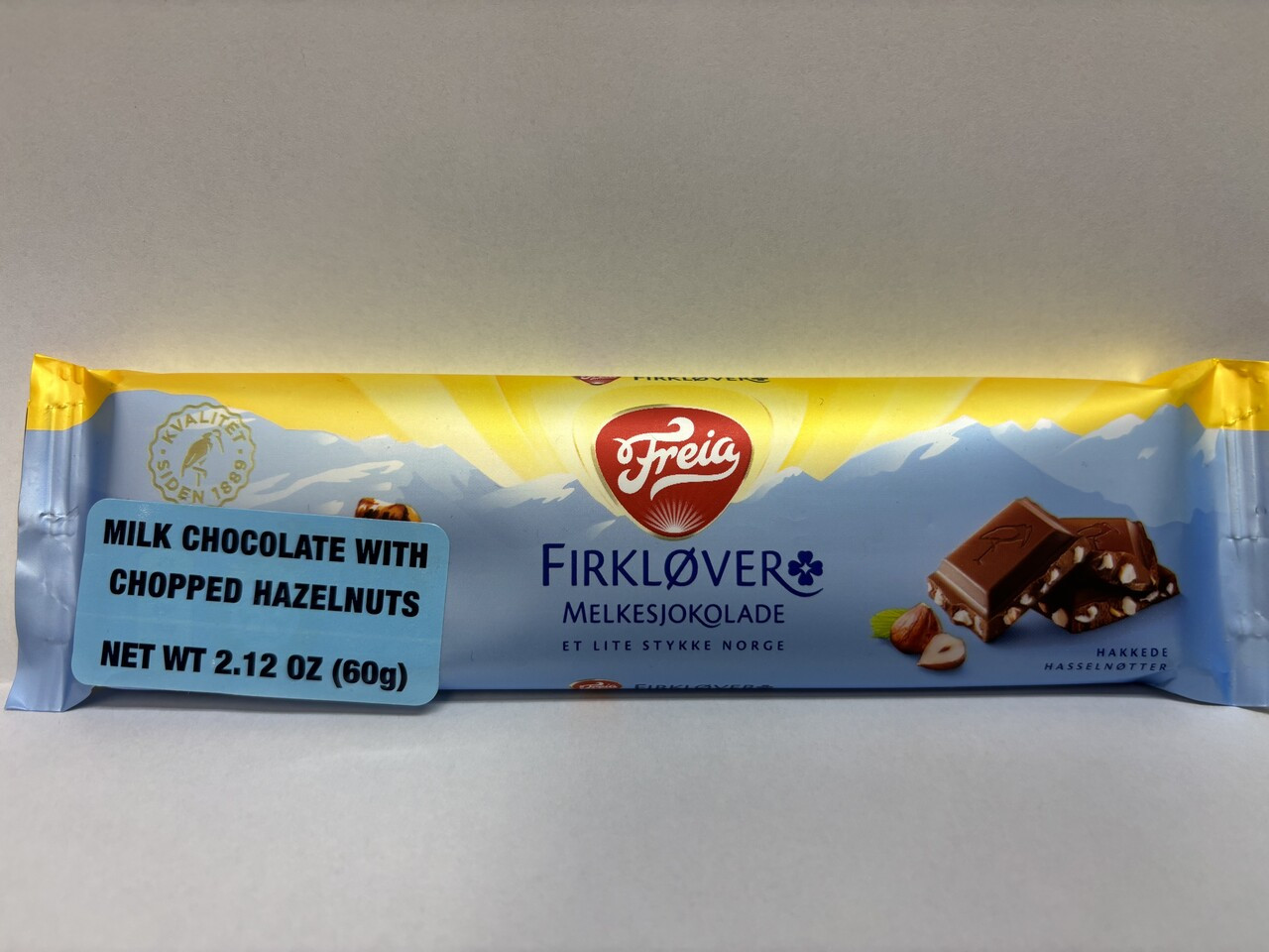 Hazelnut Chocolate Bar (Freia Fir Klover)-60 g bar - Norsland Lefse