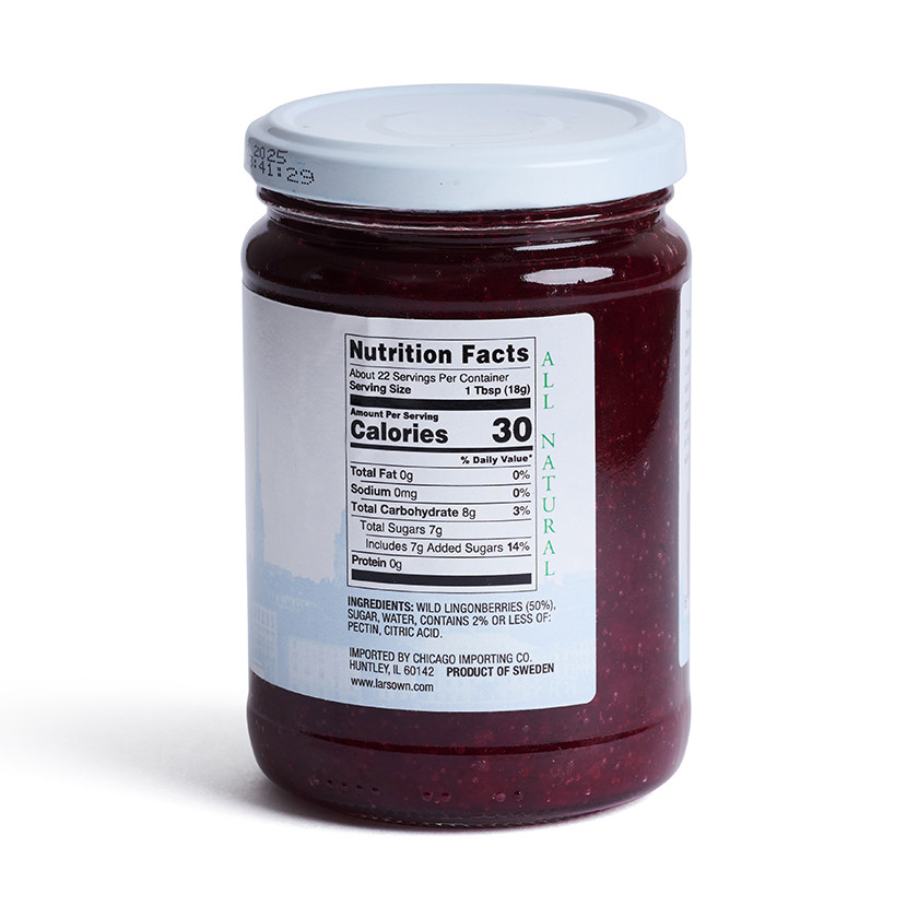 Lingonberry Preserves (14 oz jar) - Norsland Lefse