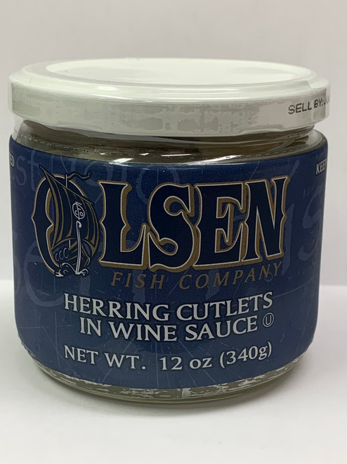 Olsen's Herring Fillets in Wine Sauce - 12 oz jar
