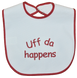 Bib - "Uff da Happens" (red binding)