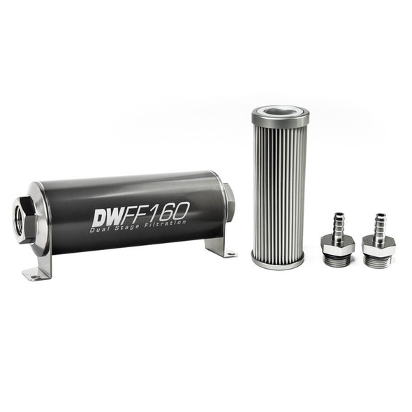 DEATSCHWERKS In-line Fuel Filter Kit 5/16 Hose Barb 10-Mic.