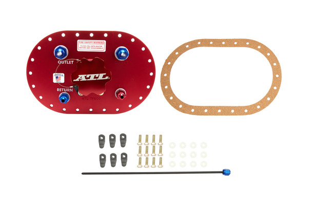 ATL FUEL CELLS Fill Plate Alum. w/Flap Valve  -8an Fittings