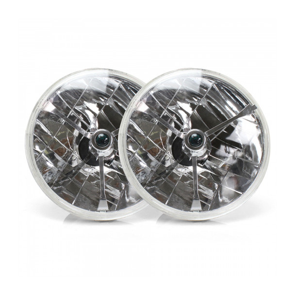 AUTO-LOC Tri-Bar Headlights Pair w/Replaceable Color Dots