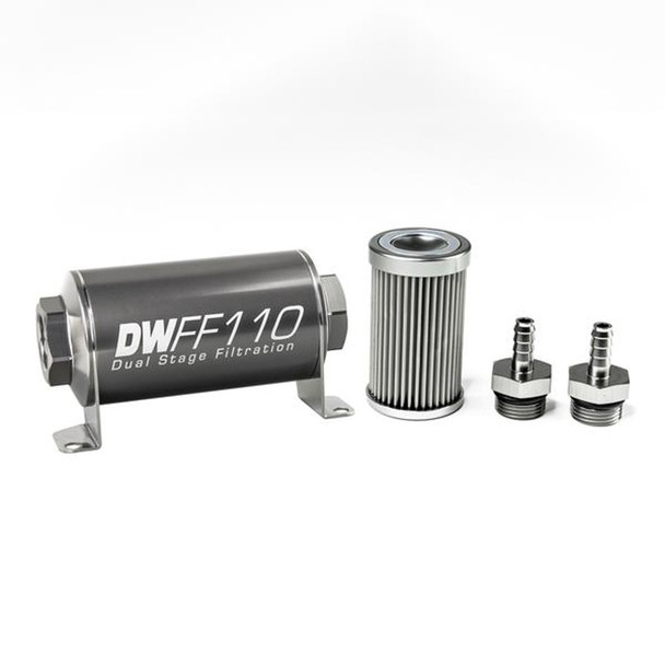 DEATSCHWERKS In-line Fuel Filter Kit 5/16 Hose Barb 10-Micro