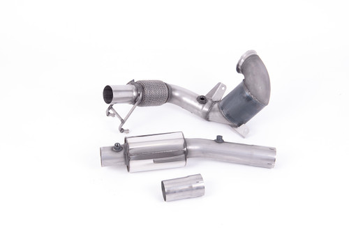 Cast Downpipe with HJS High Flow Sports Cat - Resonated - Fits to Milltek Sport Cat Back includes OPF/GPF Bypass - A1 - 40TFSI 5 Door 2.0 (200PS) with OPF/GPF - 2019 - 2021 - SSXVW553