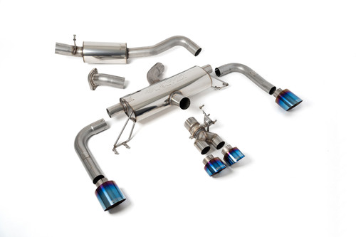 Secondary Cat-back 76.2mm / 3' Resonated Secondary Cat Back with Burnt / Blue Titanium GT Tips - Re-uses OE Valve Controls & No Cutting of the OE System Required Corolla GR Corolla 1.6 Turbo 2023 - SSXTY158
